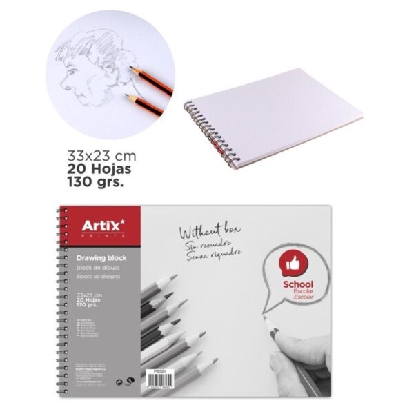 Blok Cuaderno de Dibujo 130g - 20 listů - Artix
