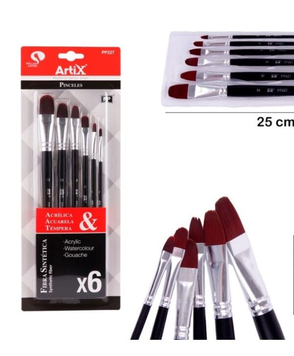 Sada štětců Artix 6 kusů-2,4,6,8,10,12 kočičí jazýčky