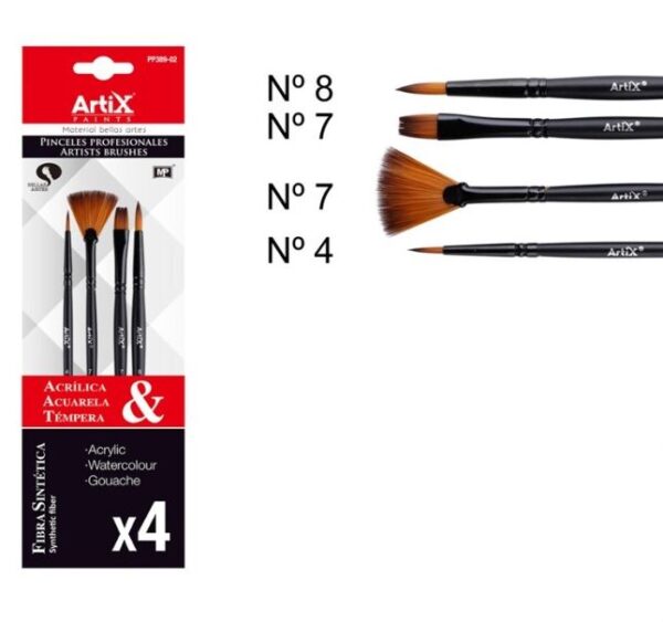 Sada štětců Artix 4 kusy-4,7,7,8