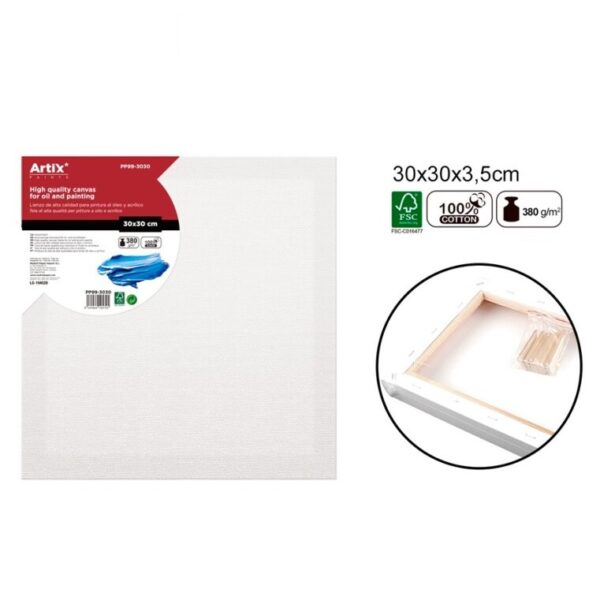 Plátno šeps na rámu 380g 30x30-3,5cm rám