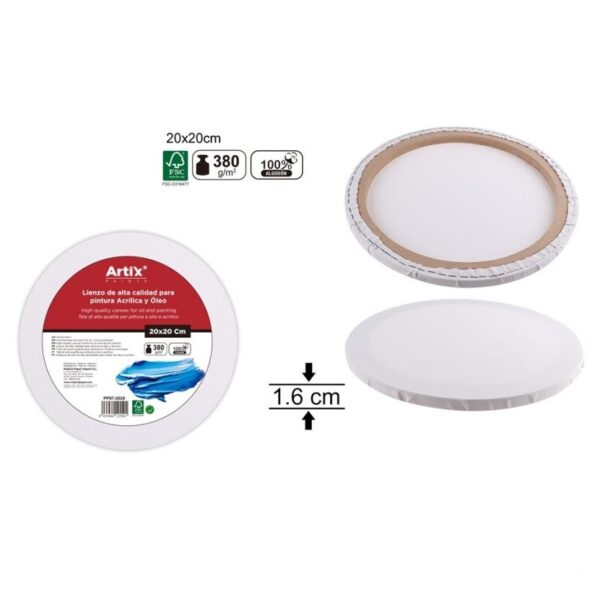 Plátno šeps na rámu kruhové Ø 20 cm 380g