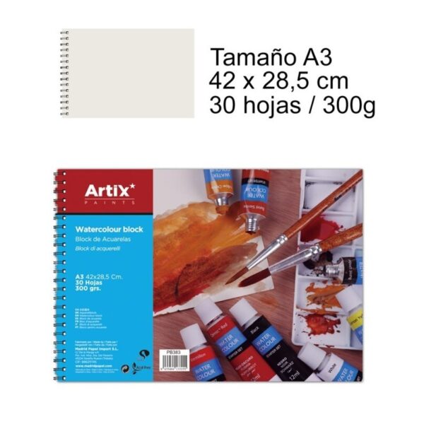 Blok Acuarela Artix A3 300 g/m2