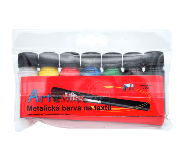 Sada 7 ks metalických barev na textil Arte Miss - Image 2