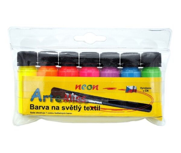 Sada 7 ks neonových barev na světlý textil Arte Miss - Image 2