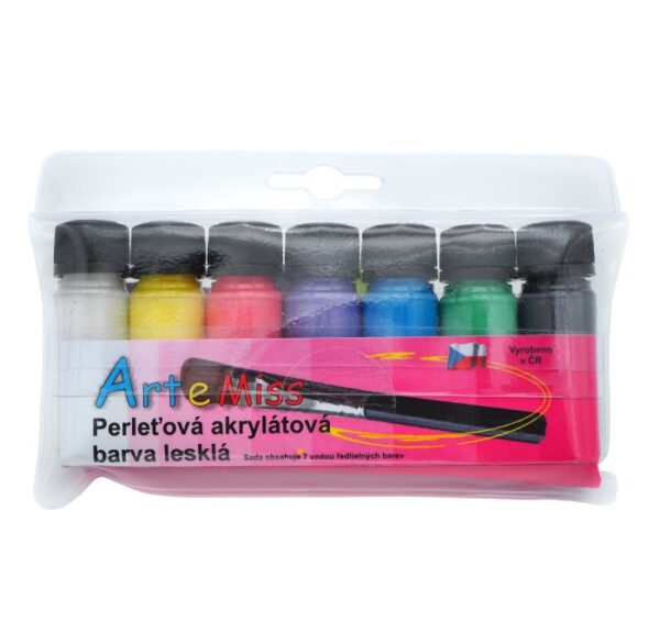 Perleťová akrylová barva lesklá Arte Miss sada 7x12 g - Image 2