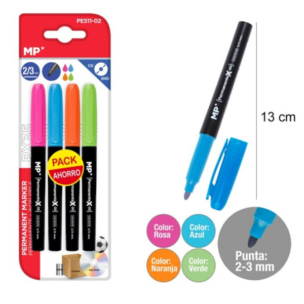Permanentní marker sada 4 ks