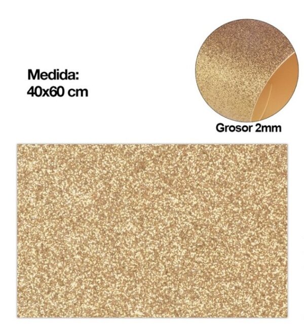Pěnová guma EVA - glitter bronzová