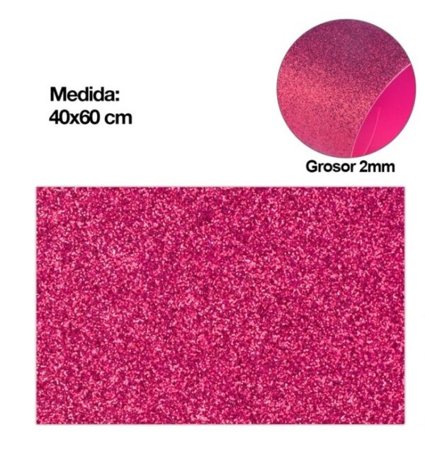 Pěnová guma EVA - glitter fuchsia svetlá