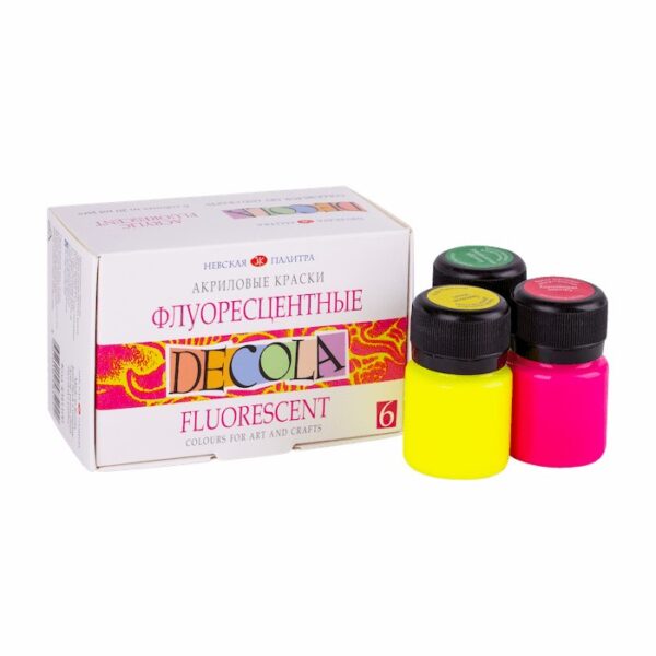 Sada fluorescenčních akrylových barev Decola sada 6 x 20 ml