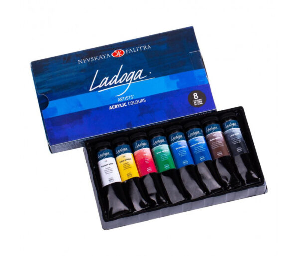 Akrylové barvy Ladoga sada 8 x 18 ml