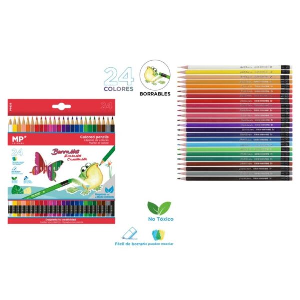 Dětské pastelky s gumou MP 24 ks