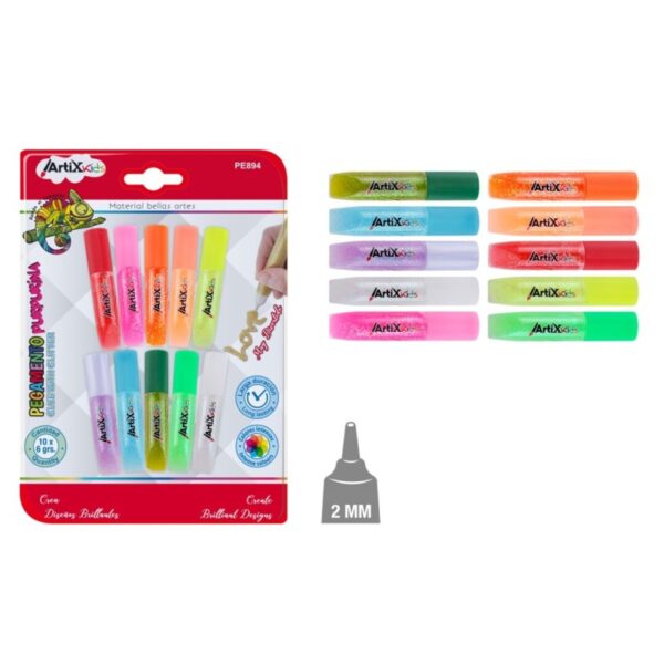 Glitrové lepidlo Artix Kids - balení 6 x 6 gramů