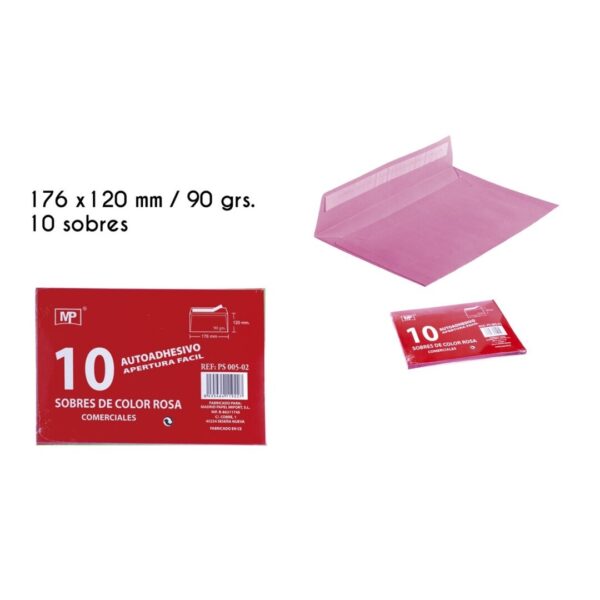 Růžové papírové obálky 176 x 120 mm - MP