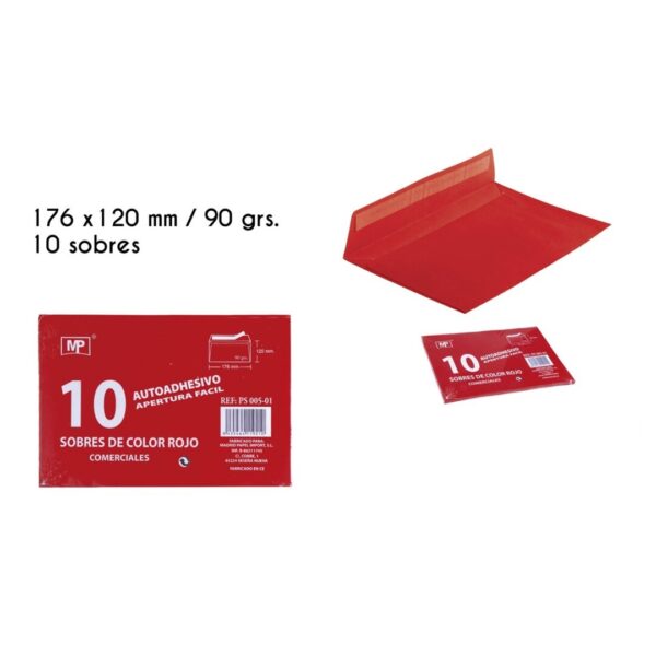 Červené papírové obálky 176 x 120 mm - MP