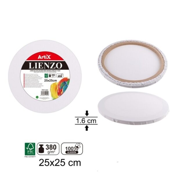 Plátno šeps na rámu kruhové 25 cm 380g