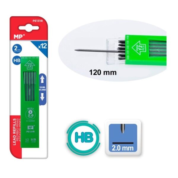Náplně do mechanické tužky HB 2 mm - 12 ks