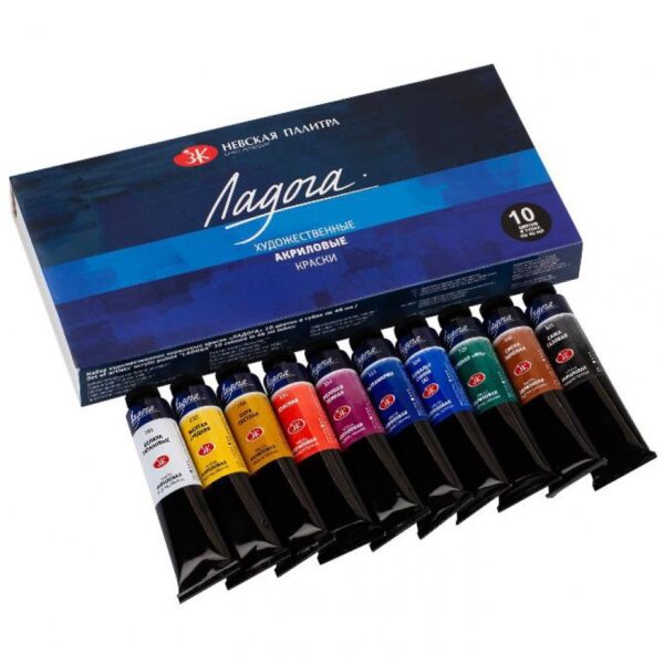 Akrylove barvy Ldoga sada 10 x 46 ml
