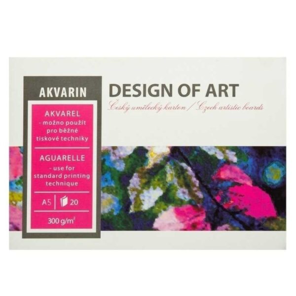 Akvarin - blok lepený z jedné strany, 300g. / 20 listů A5