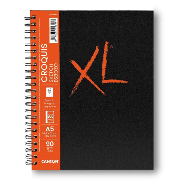 XL Book Croquis skicák kroužková vazba A5/90g/200 listů