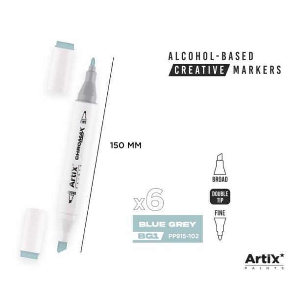 Alkoholový marker Artix Chromax Blue Grey BG1