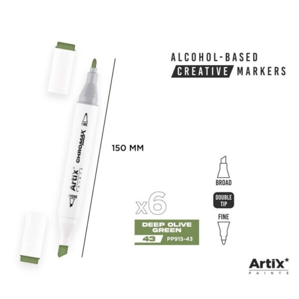 Alkoholový marker Artix Chromax Deep Olive Green 43