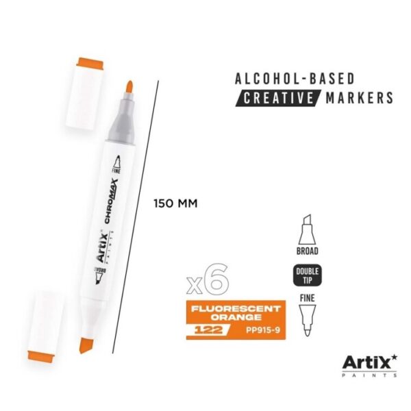 Alkoholový marker Artix Chromax Fluorescent Orange 122