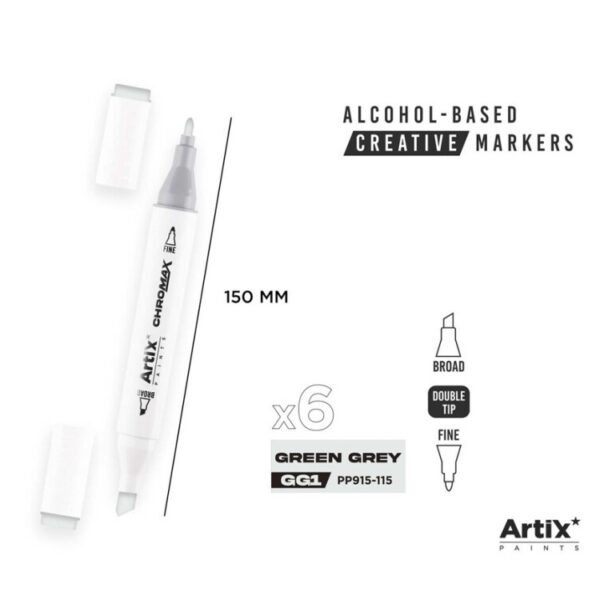 Alkoholový marker Artix Chromax Green Grey - GG1
