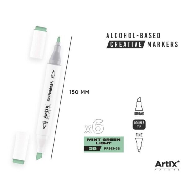 Alkoholový marker Artix Chromax Mint Green Light 58