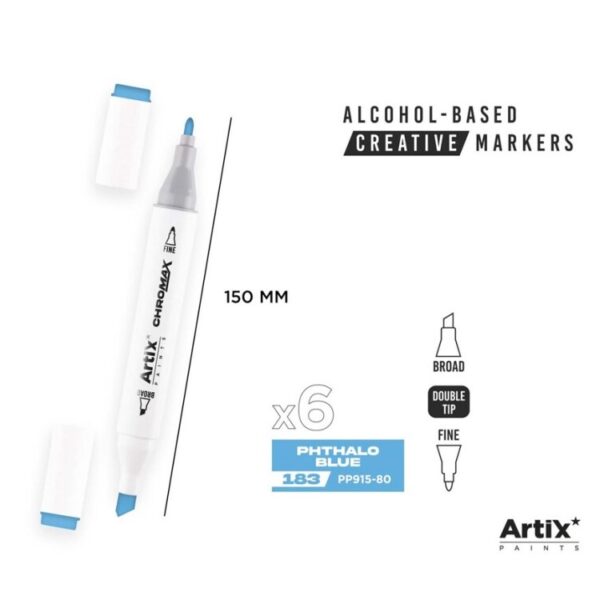 Alkoholový marker Artix Chromax Phthalo Blue 183