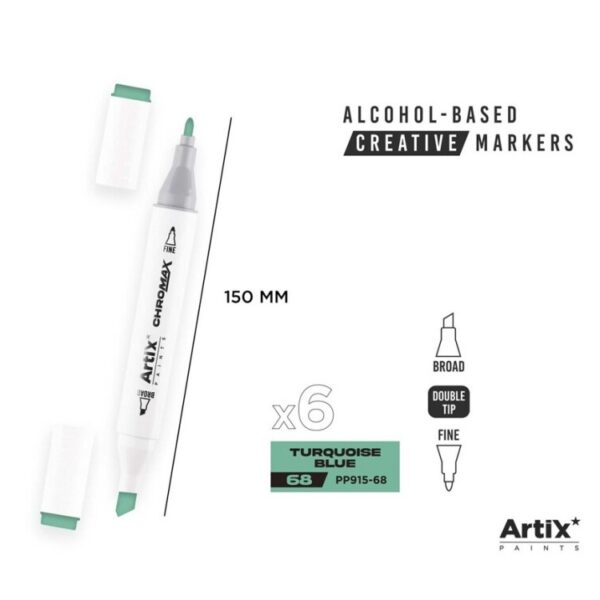 Alkoholový marker Artix Chromax Turguoise Blue 68