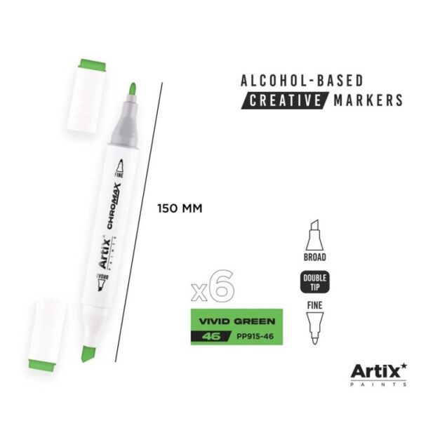 Alkoholový marker Artix Chromax Vivid Green 46