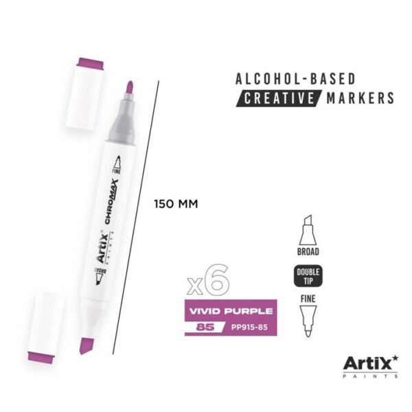 Alkoholový marker Artix Chromax Vivid Purple 85