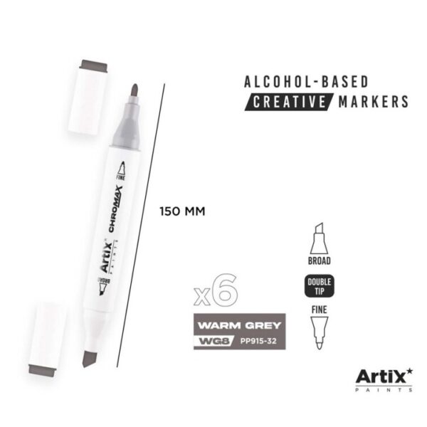 Alkoholový marker Artix Chromax Warm Grey WG8