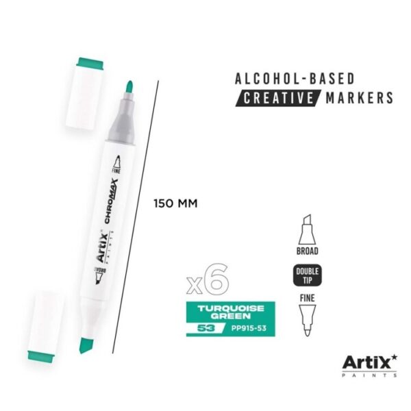Alkoholový marker Artix Chromax Turguoise Green 53