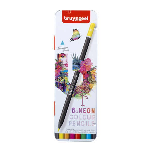 Pastelky Bruynzeel neon 6 kusů v kovové kazetě