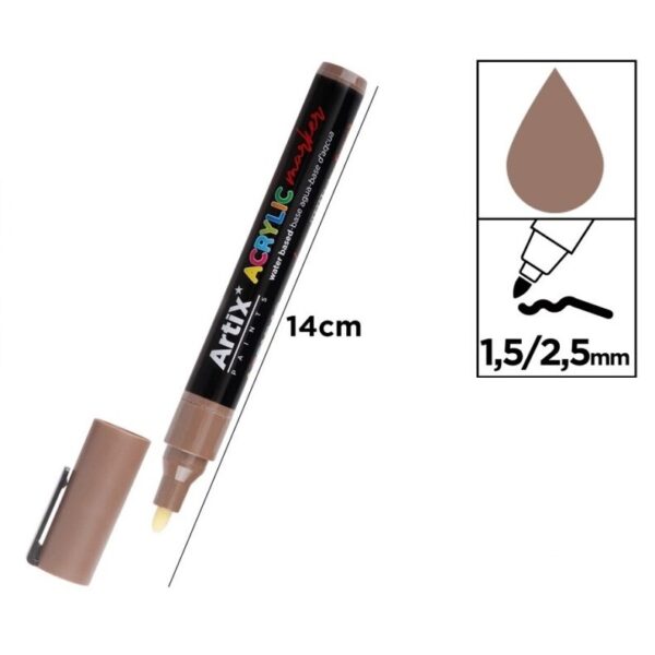 Acrylic marker 1,5 - 2,5 mm oříškově hnědá