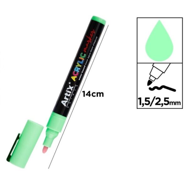 Acrylic marker 1,5 - 2,5 mm světle zelená