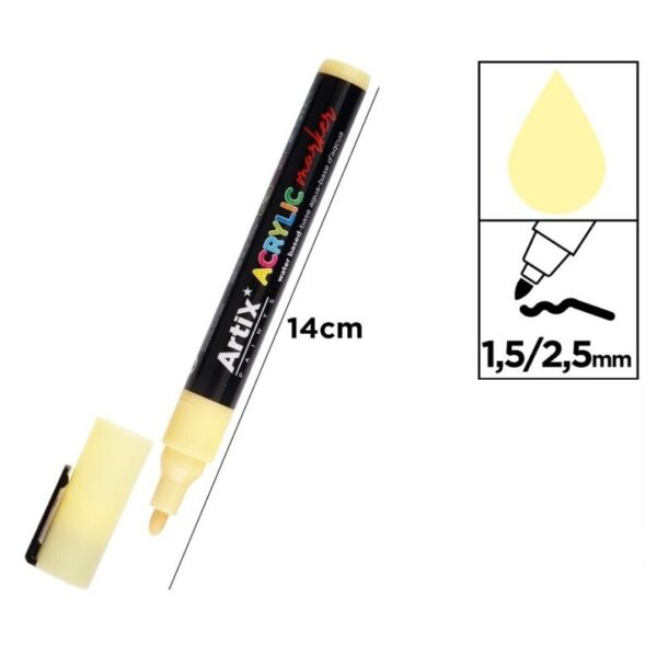 Acrylic marker 1,5 - 2,5 mm světle žlutá