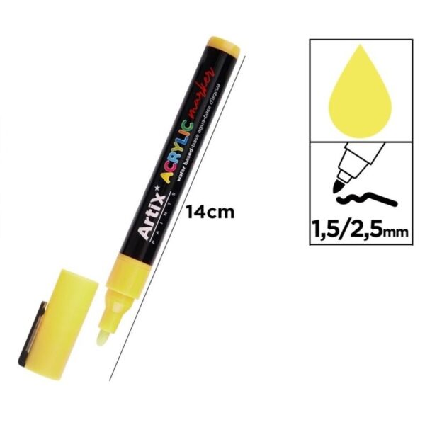 Acrylic marker 1,5 - 2,5 mm žlutá