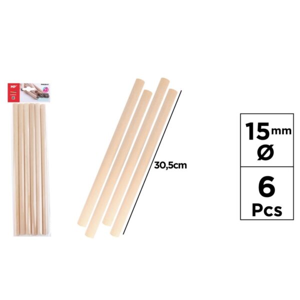 Dřevěné kulaté tyčky průměr 15 mm