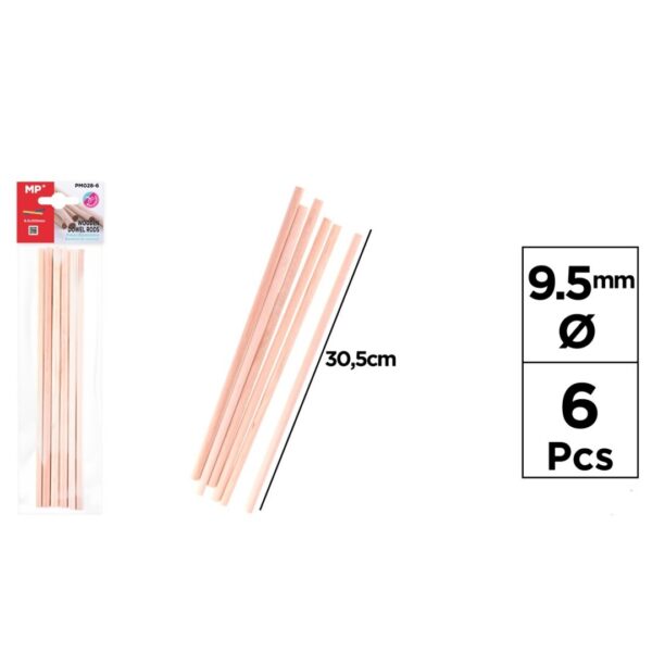Dřevěné kulaté tyčky průměr 9,5 mm
