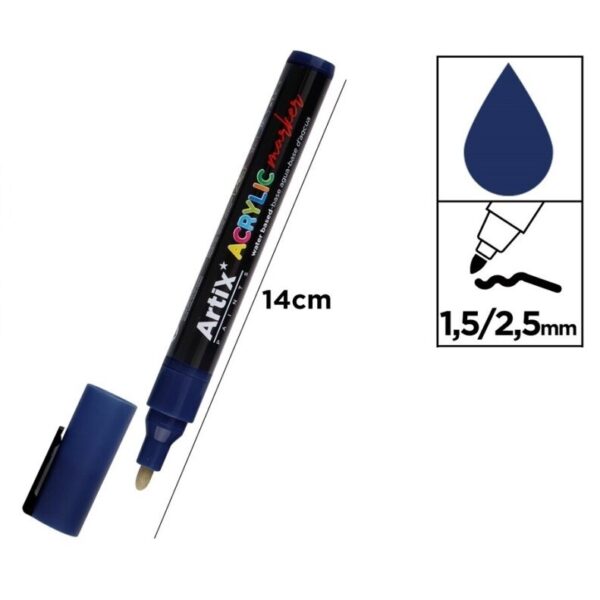 Acrylic marker 1,5 - 2,5 mm temná modrá