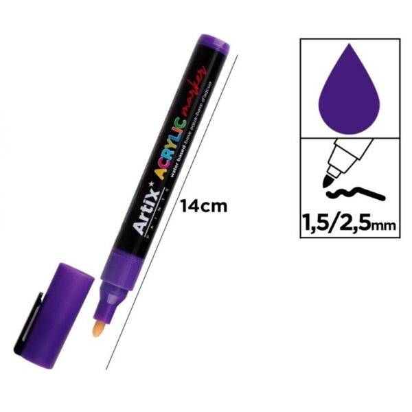 Acrylic marker 1,5 - 2,5 mm fialová