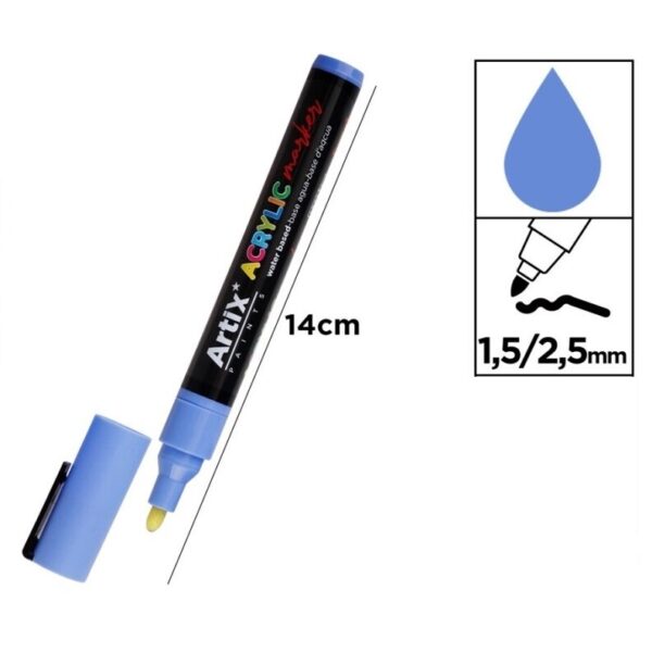 Acrylic marker 1,5 - 2,5 mm modrá