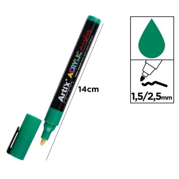 Acrylic marker 1,5 - 2,5 mm zelená