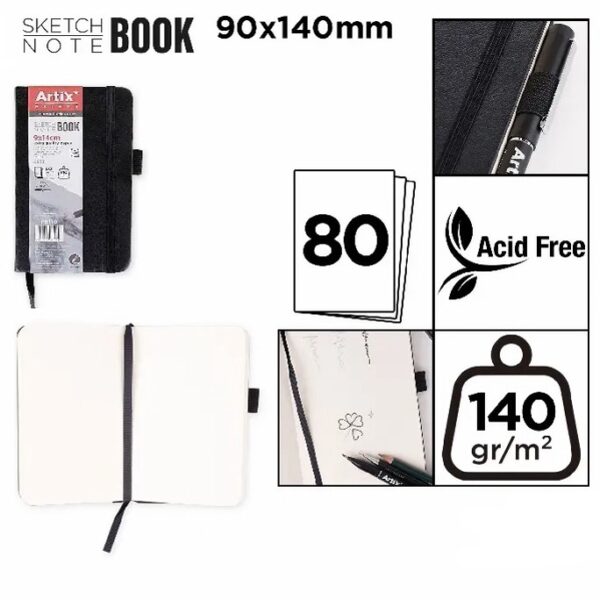 Sketch note book Artix   9x14cm