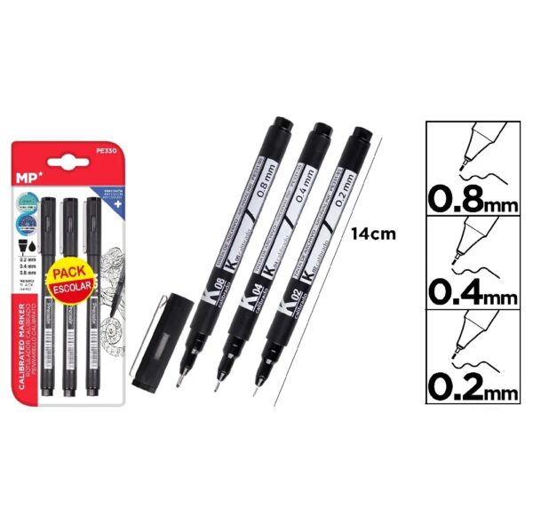 Sada přesných fixů - linerů - Fine Line 3 ks Artix paints