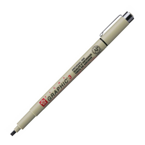 Pigma graphic 3 fix s plochým hrotem 3 mm 49 černý