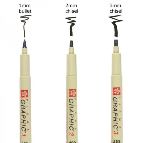 Pigma graphic 2 fix s plochým hrotem 2 mm 49 černý - Image 2