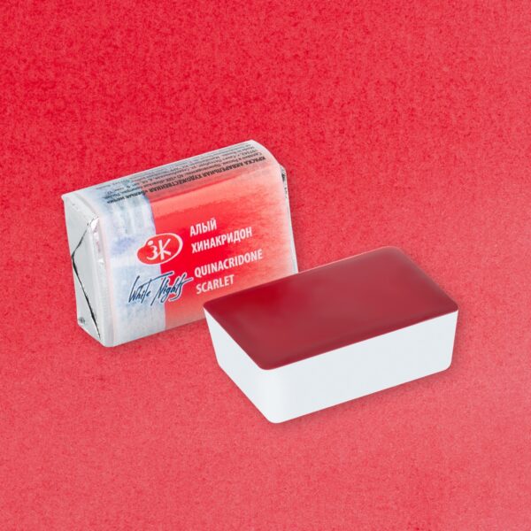 Akvarelová barva White Nights Quinacridone scarlet - odstín šarlatová červená 385- objem 2.5ml - Nevskaya Palitra St. Petersburg